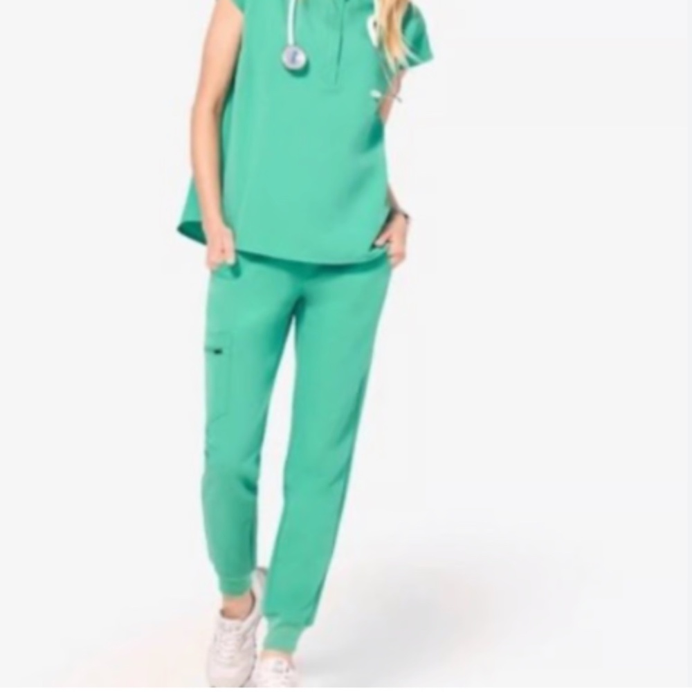 Figs High Waisted Zamora Jogger - Surgical Green